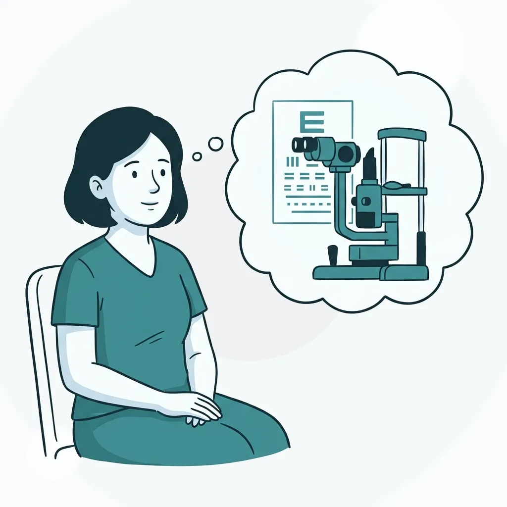 Ilustração de Consulta Oftalmológica — Visão Care